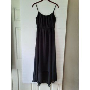 Banana Republic Size 4 Black Spaghetti Strap Hi-Low Dress Style 128922 w/ lining